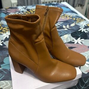 Block Heel Sock Booties